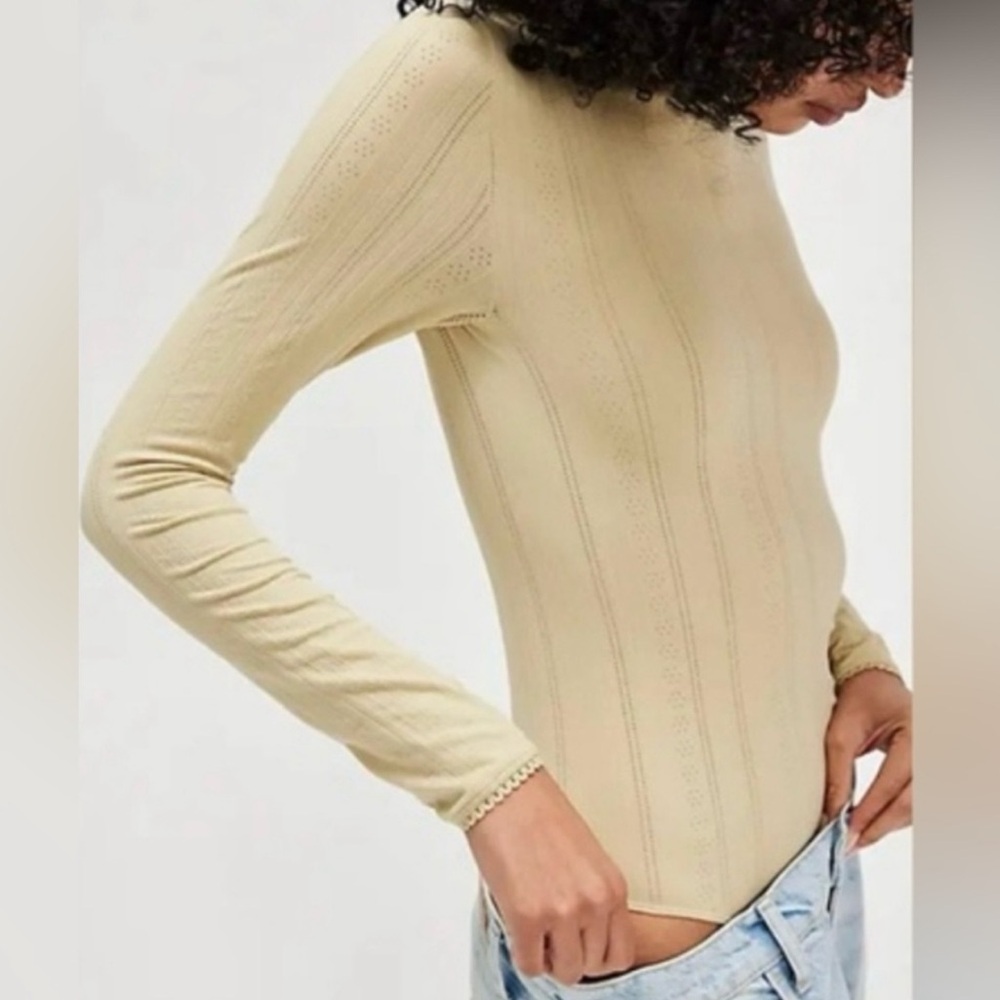 New! Free People Playing Favorites Bodysuit Layering Neutral size XS/Small